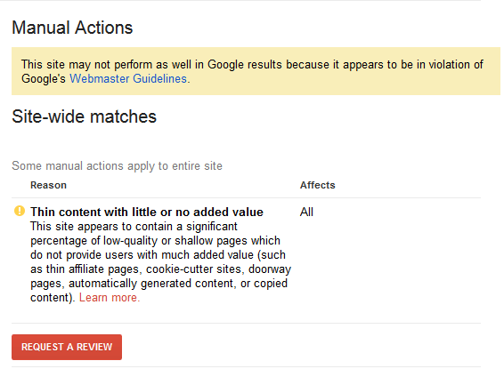 Google Penalty Example