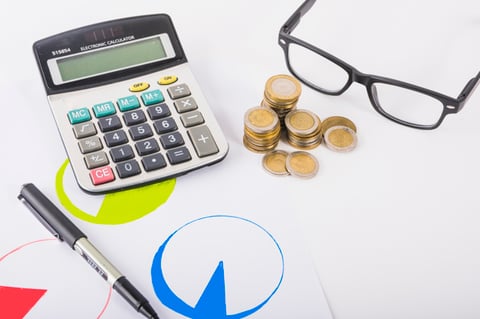 calculator with coins