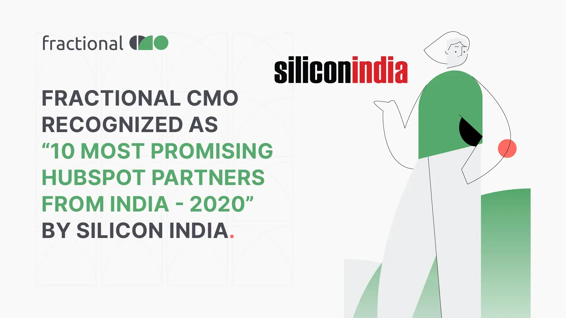 Fractional CMO recognized as '10 Most Promising HubSpot Partners from India - 2020' by Silicon India